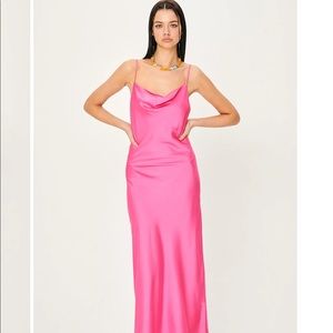 Storets | Sophia Pink Satin slip dress